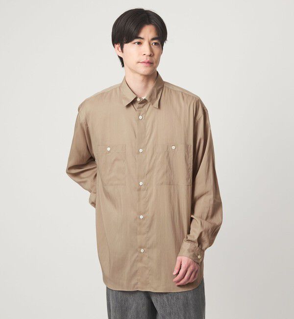 UNITED ARROWS green label relaxing「レーヨンナイロン ワッシャー ダブルパッチポケット レギュラーカラー シャツ」|シャツ・ブラウス|