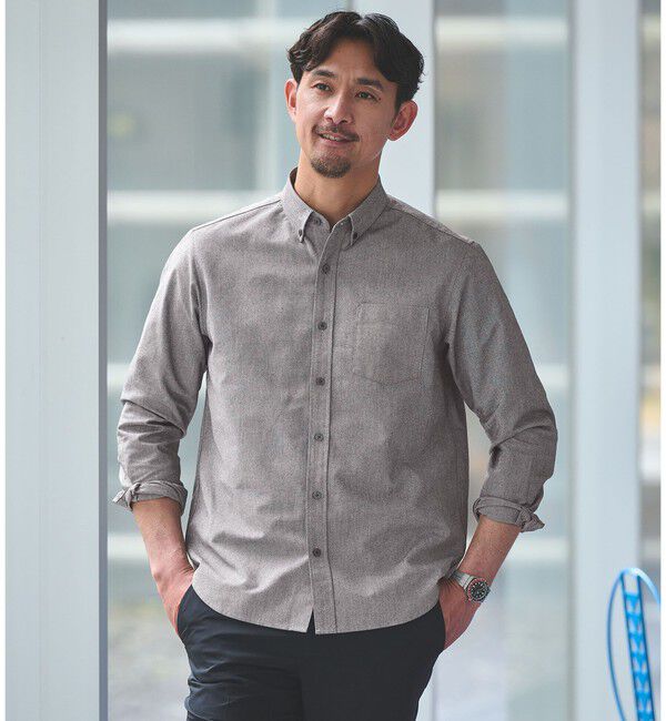 UNITED ARROWS green label relaxing「【WEB限定】JUST fit オックスフォード ボタンダウン 長袖 シャツ」|シャツ・ブラウス|BLACK