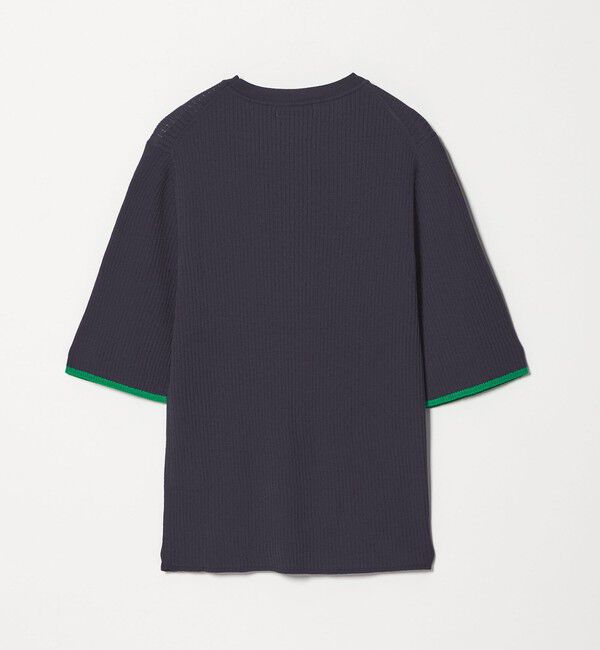UNITED ARROWS green label relaxing「【WEB限定】＜at ease＞ソデサキ バイカラー 5分袖 プルオーバー ニット」|ニット・セーター|