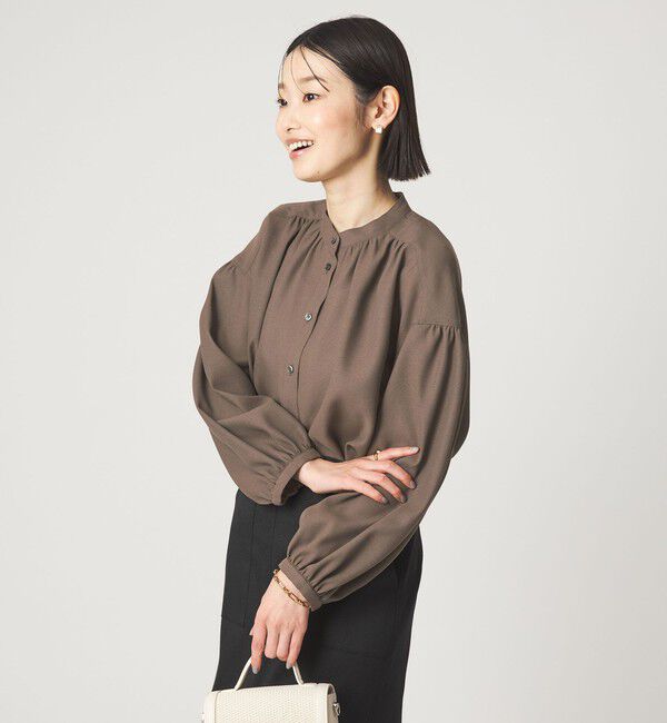 UNITED ARROWS green label relaxing「袖ボリューム ギャザー ブラウス マシンウォッシャブル 通気性」|シャツ・ブラウス|