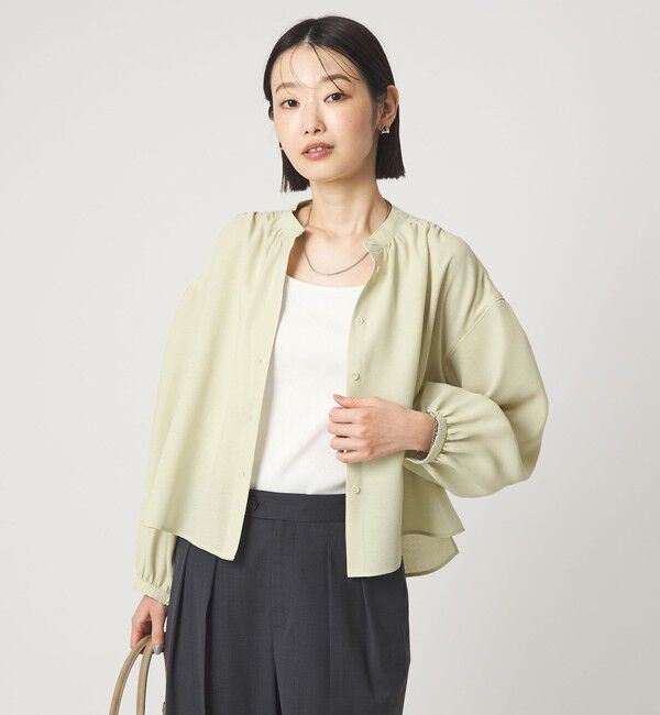 UNITED ARROWS green label relaxing「袖ボリューム ギャザー ブラウス マシンウォッシャブル 通気性」|シャツ・ブラウス|LIME