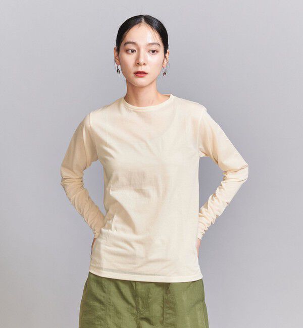 BEAUTY&YOUTH UNITED ARROWS「コットンナイロン天竺 シアー クルーネック Tシャツ」|Tシャツ・カットソー|CREAM