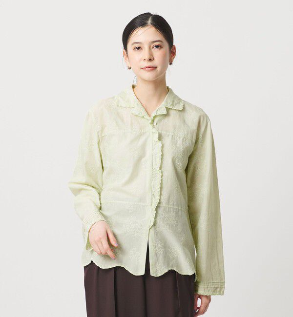 BEAUTY&YOUTH UNITED ARROWS「エンブロイダリー オープンカラーシャツ」|シャツ・ブラウス|LIME