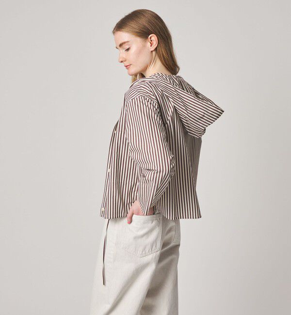 STEVEN ALAN「＜Steven Alan＞コットン キュプラ ストライプ フード シャツ」|シャツ・ブラウス|
