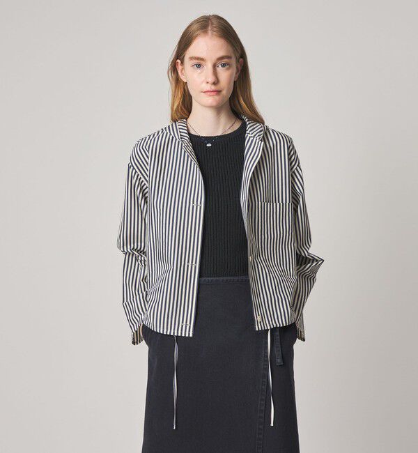 STEVEN ALAN「＜Steven Alan＞コットン キュプラ ストライプ フード シャツ」|シャツ・ブラウス|