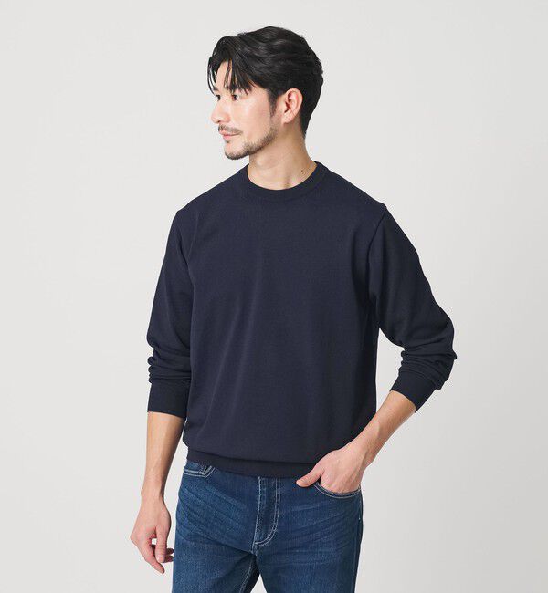 BEAUTY&YOUTH UNITED ARROWS「【WEB限定 WARDROBE SMART】KOUKIN ハイゲージ ニット クルーネック【抗菌・防臭】」|ニット・セーター|NAVY