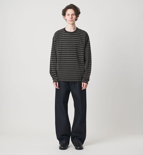 MONKEY TIME「ウォッシュド ボーダー ロングスリーブ Tシャツ」|Tシャツ・カットソー|