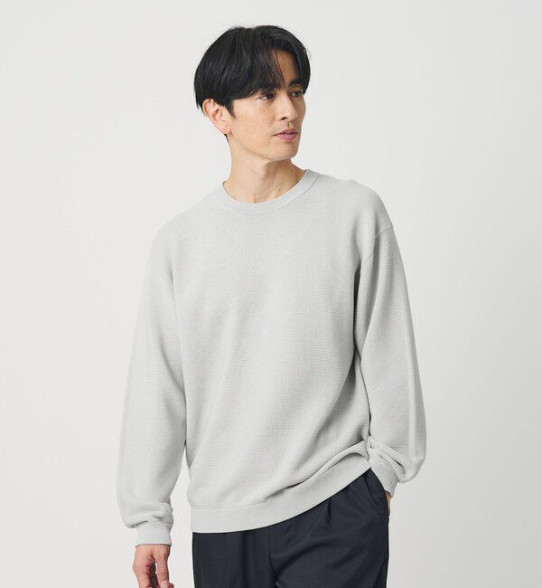 BEAUTY&YOUTH UNITED ARROWS「パール ステッチ フォルム クルーネック ニット ウォシャブル」|ニット・セーター|