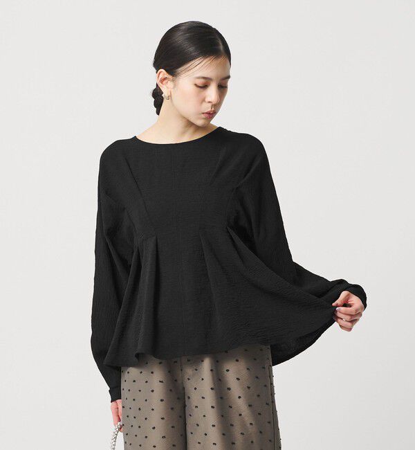 BEAUTY&YOUTH UNITED ARROWS「【WEB限定】ウエストタック ペプラムプルオーバー ウォッシャブル」|Tシャツ・カットソー|BLACK
