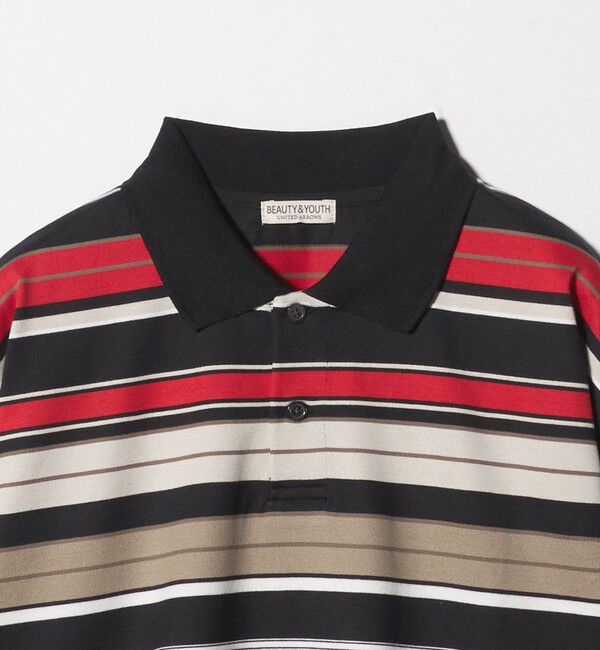 BEAUTY&YOUTH UNITED ARROWS「マルチ ボーダー ロング スリーブ ポロカラー カットソー」|Tシャツ・カットソー|