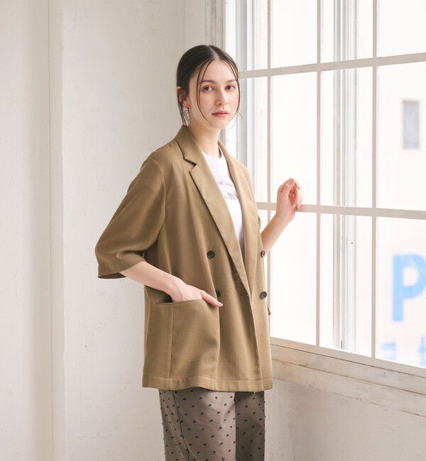 BEAUTY&YOUTH UNITED ARROWS「ポリエステル メッシュ ハーフスリーブ ジャケット ウォッシャブル」|テーラードジャケット|