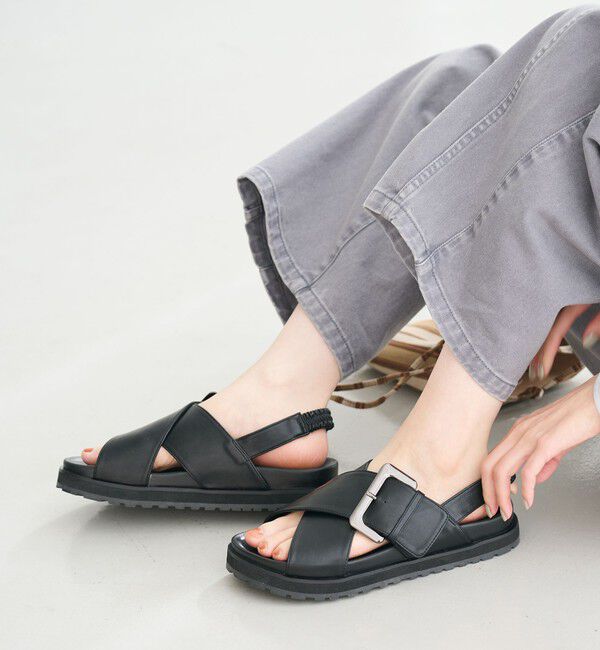 BEAUTY&YOUTH UNITED ARROWS「ビッグバックル クロスストラップ サンダル」|サンダル|