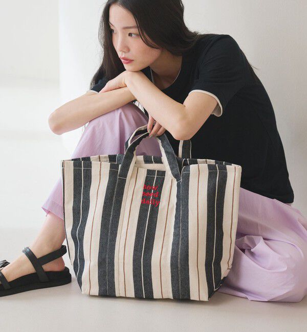 BEAUTY&YOUTH UNITED ARROWS「【別注】＜beej＞ストライプ 2WAY トートバッグ」|トートバッグ|BLACK