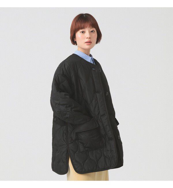 Ray BEAMS 「キルティング ノーカラー ブルゾン」|ブルゾン・スタジャン|BLACK