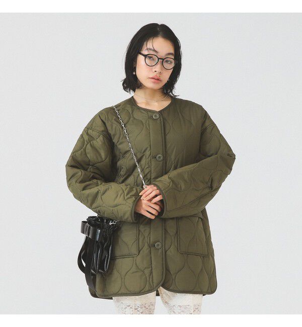 Ray BEAMS 「キルティング ノーカラー ブルゾン」|ブルゾン・スタジャン|