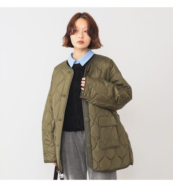 Ray BEAMS 「キルティング ノーカラー ブルゾン」|ブルゾン・スタジャン|