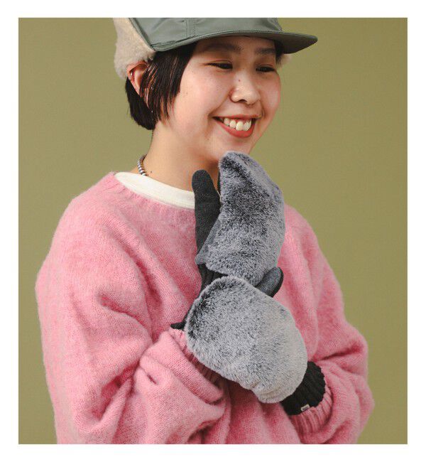 BEAMSBOY「フェイクファー ミトン 25FW」|手袋|GREY