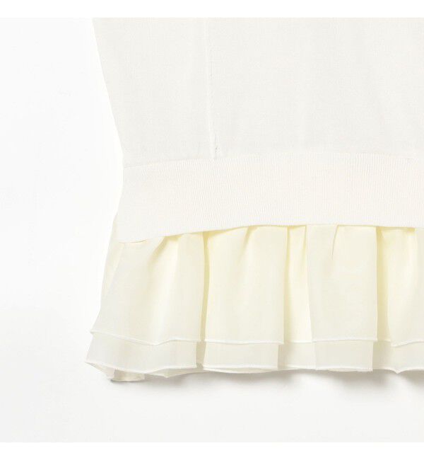 Ray BEAMS 「シアー ペプラム クルーネック ノースリーブ ニット」|ニット・セーター|