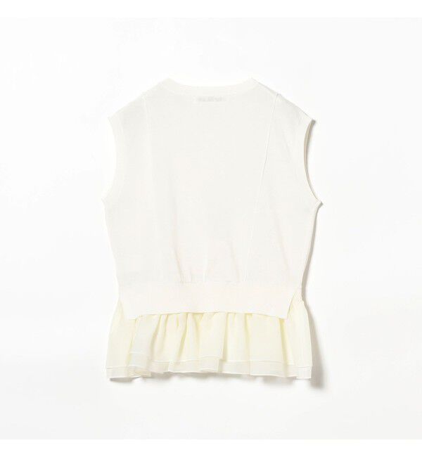 Ray BEAMS 「シアー ペプラム クルーネック ノースリーブ ニット」|ニット・セーター|