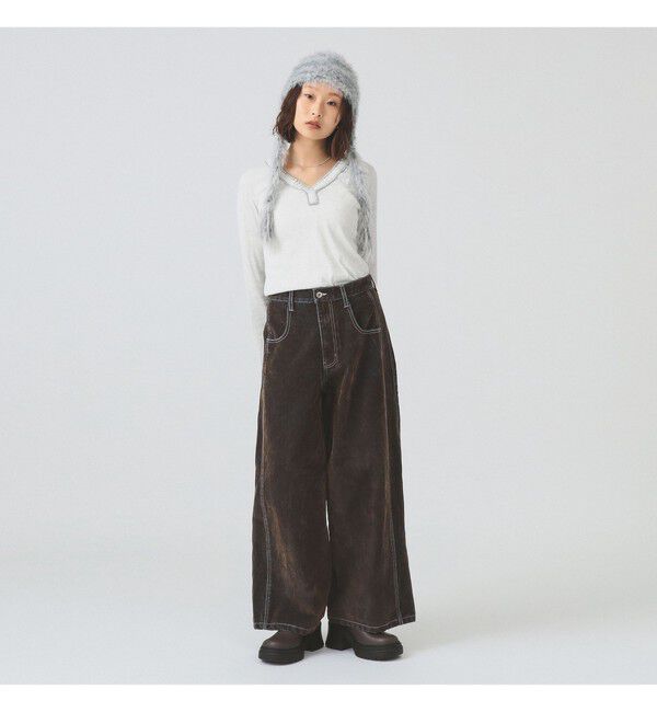 Ray BEAMS 「ギャザー ブレード Vネック トップス」|その他|