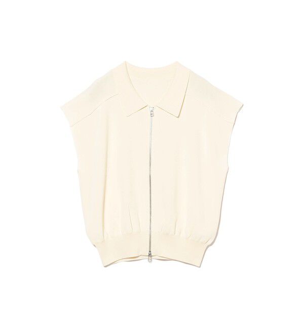 Ray BEAMS 「フレンチスリーブ ジップ ポロ カーディガン」|ニット・セーター|IVORY