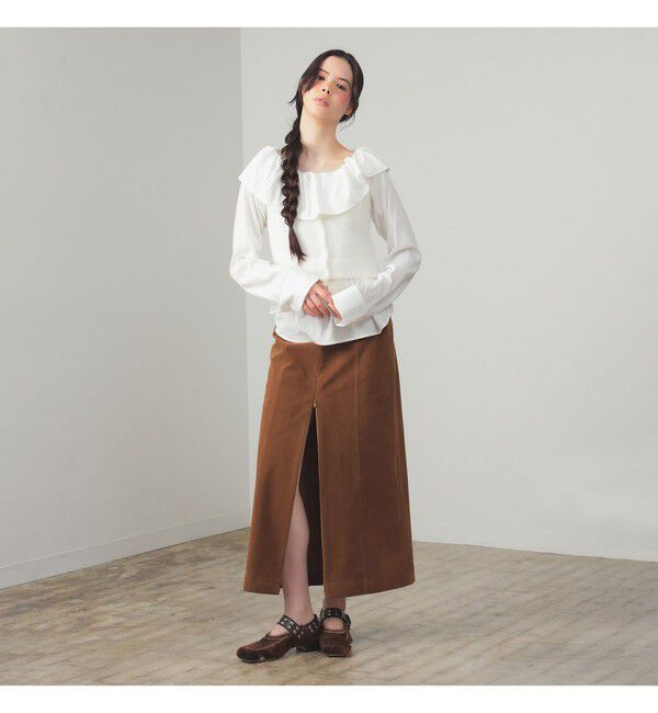 Ray BEAMS 「フロッキー ジップ スリット スカート」|スカート|