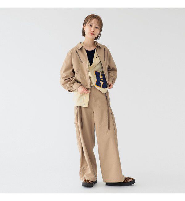 BEAMSBOY「maturely / コットン シルク ジッパー カーゴパンツ」|チノ|