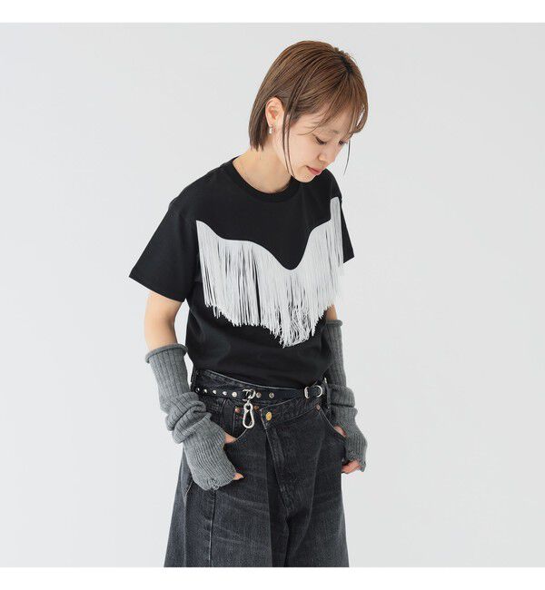 BEAMSBOY「【別注】Wrangler &times; maturely / フリンジ ショートスリーブ Tシャツ」|Tシャツ・カットソー|