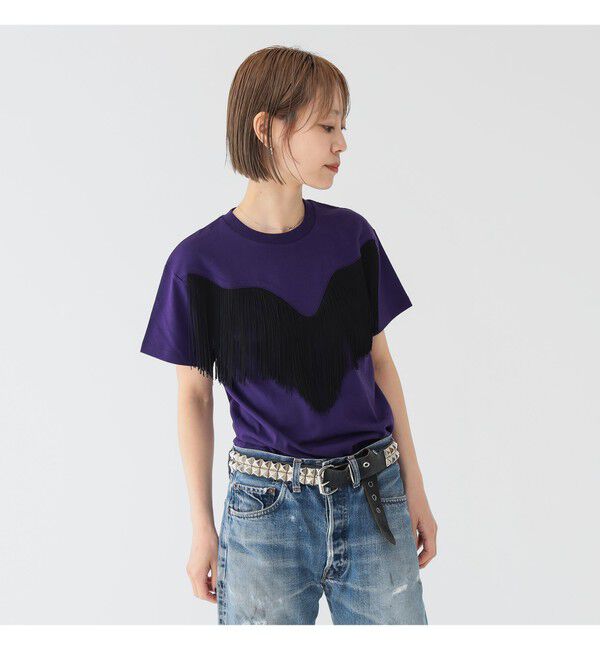 BEAMSBOY「【別注】Wrangler &times; maturely / フリンジ ショートスリーブ Tシャツ」|Tシャツ・カットソー|PURPLE