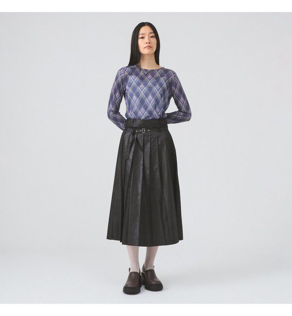 Ray BEAMS 「レザーライクプリーツ スカート」|スカート|