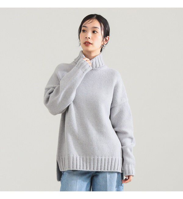 Demi-Luxe BEAMS 「【別注】SLOANE / 3ゲージ ドロップショルダー タートルネック ニット」|ニット・セーター|別注GREY