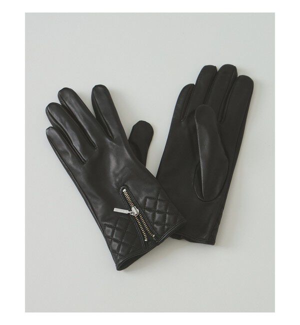 Ray BEAMS 「レザー グローブ 25AW」|手袋|BLACK