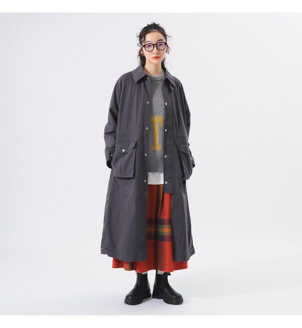 BEAMSBOY「コットン ナイロン ヘム アジャスト コート」|ダッフルコート|CHARCOAL.G