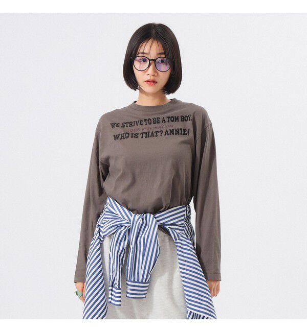 BEAMSBOY「ボーイ メッセージ ロングスリーブ Tシャツ」|Tシャツ・カットソー|BROWN