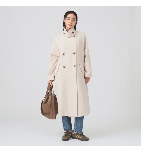 Ray BEAMS 「スタンドカラー ダブル コート」|その他|IVORY