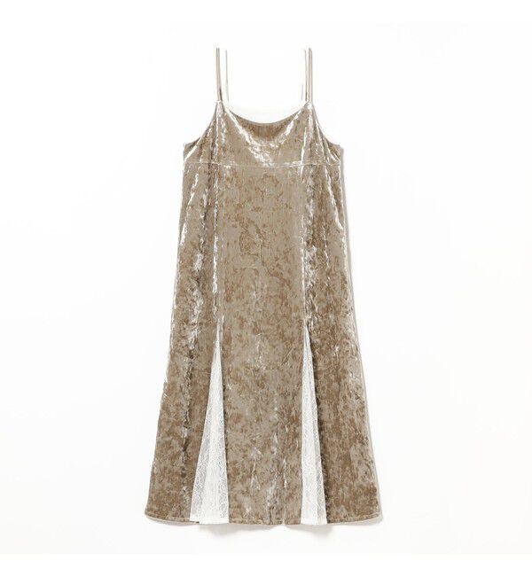 Ray BEAMS 「ベロア レース レイヤー ワンピース」|ワンピース|BEIGE