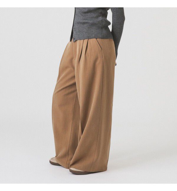 Ray BEAMS 「ヘリンボーン ハイウエスト ワイド パンツ」|チノ|