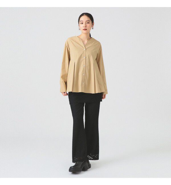 Ray BEAMS 「キーネック フレア ブラウス」|シャツ・ブラウス|