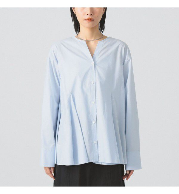 Ray BEAMS 「キーネック フレア ブラウス」|シャツ・ブラウス|