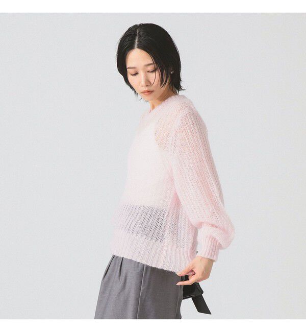 Ray BEAMS 「モヘヤ タッチ シアー クルーネック ニット」|ニット・セーター|