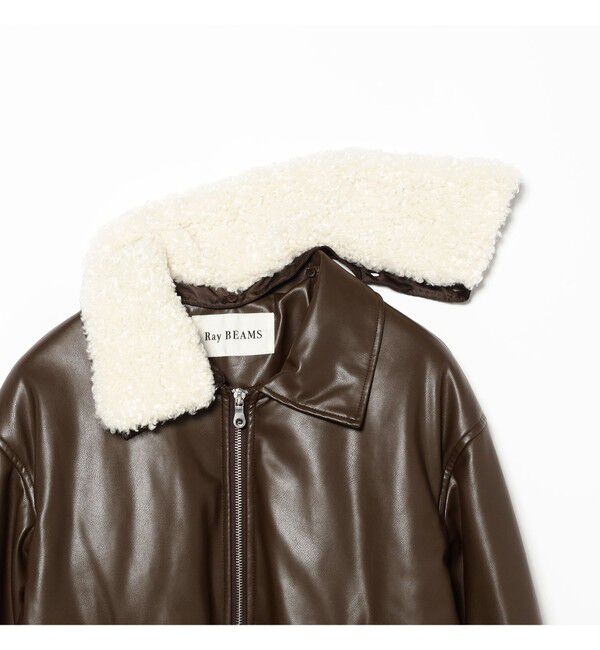 Ray BEAMS 「フェイクレザー ナカワタボマー ブルゾン」|ブルゾン・スタジャン|