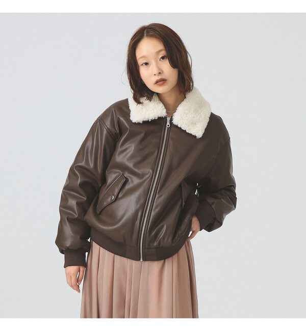 Ray BEAMS 「フェイクレザー ナカワタボマー ブルゾン」|ブルゾン・スタジャン|