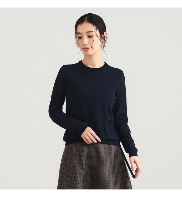 Demi-Luxe BEAMS 「AK+1 / シアースリーブ クルーネックニット」|ニット・セーター|