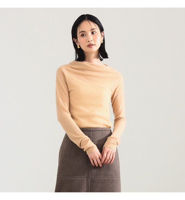 Demi-Luxe BEAMS 「AK+1 / 片畦 アシメトリーネック プルオーバー」|ニット・セーター|