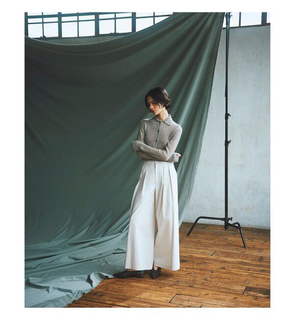 Demi-Luxe BEAMS 「AK+1 / ポロカラーショート カーディガン」|ニット・セーター|