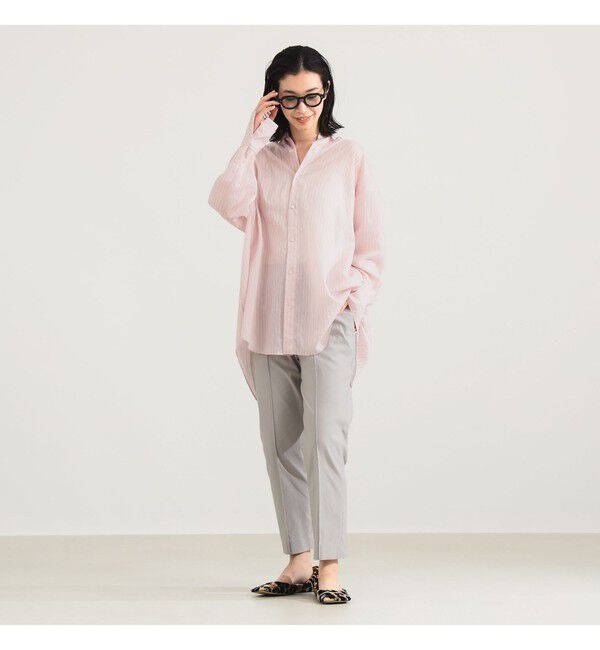 Demi-Luxe BEAMS 「AK+1 / シアー ストライプ シャツ」|シャツ・ブラウス|