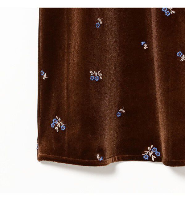 Ray BEAMS 「ベロア 刺繍 ワンピース」|ワンピース|