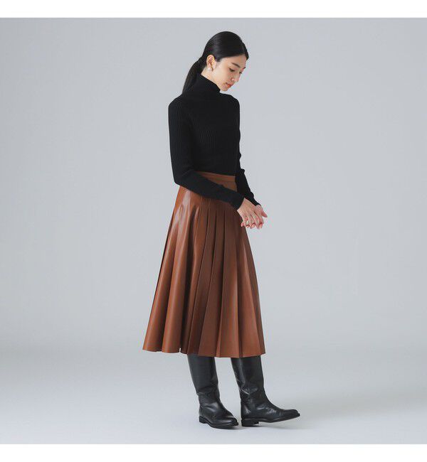 Demi-Luxe BEAMS 「フェイクレザー プリーツスカート」|スカート|
