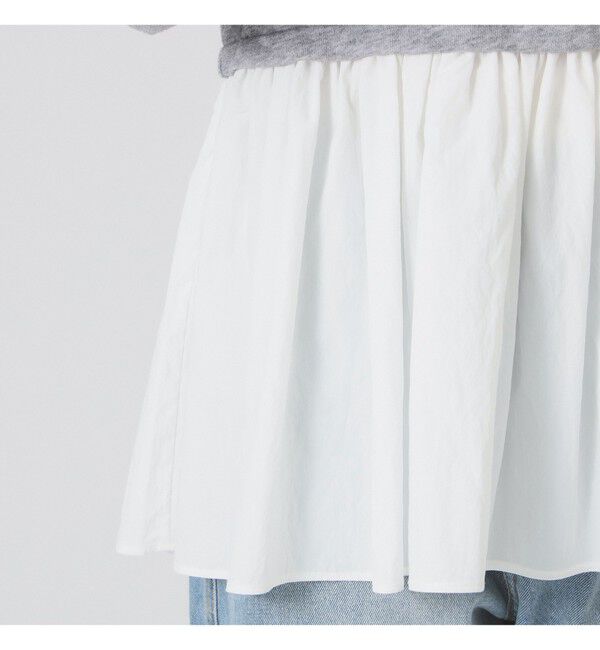 Ray BEAMS 「ギャザー キリカエ スウェット クルーネック トップス」|スウェット・ジャージ|