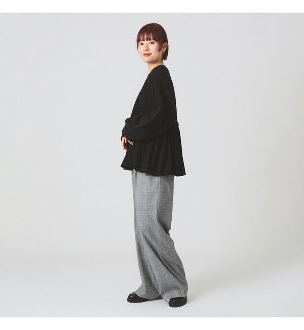 Ray BEAMS 「ギャザー キリカエ スウェット クルーネック トップス」|スウェット・ジャージ|